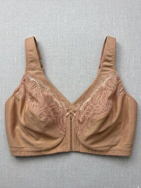 Glamorise MagicLift Wireless Support Bra 1010 Beige Nude Size 38G (4D)